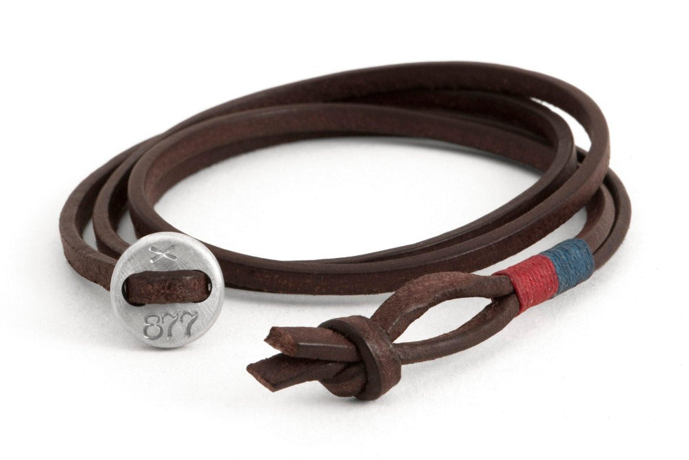 Men's Leather Cord Bracelet - Brown