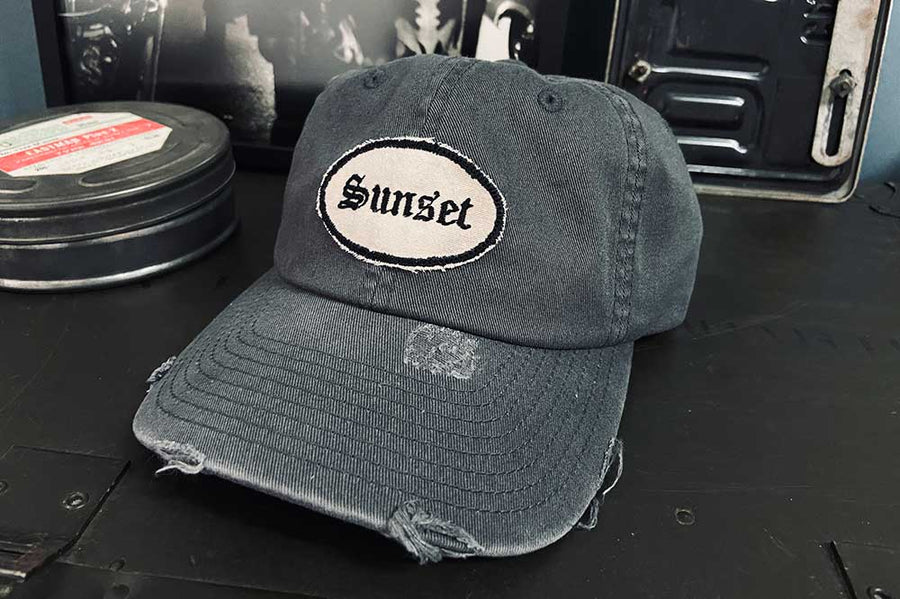 #203 - Basecap Dad Cap Sunset grey distressed