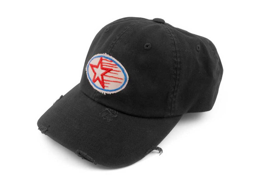 #203 - Basecap Dad Cap Star black distressed