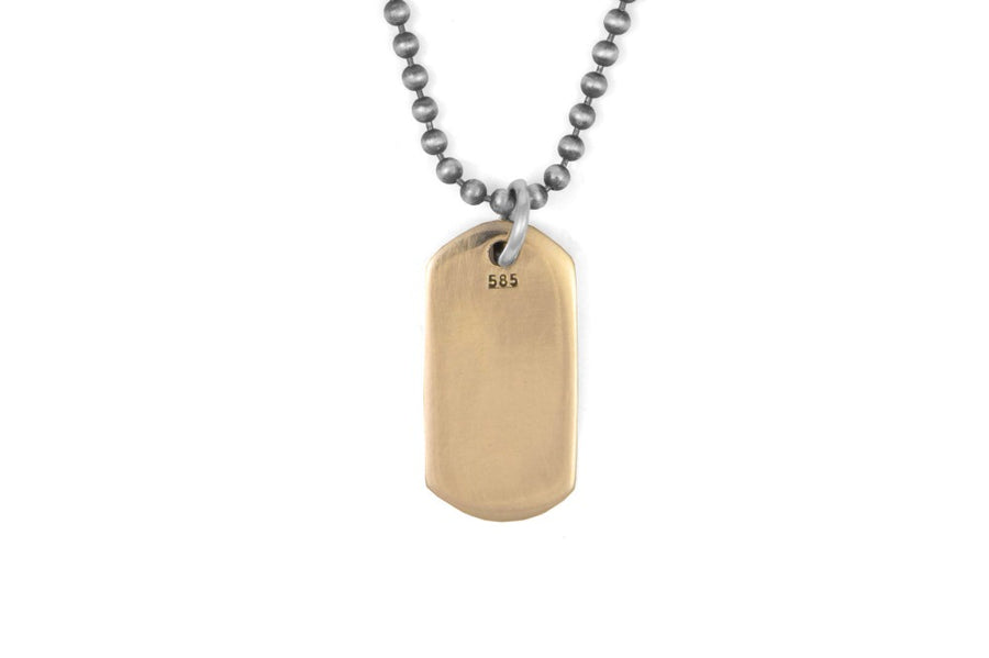 #096 - Necklace ID Tag graphic pattern - GOLD