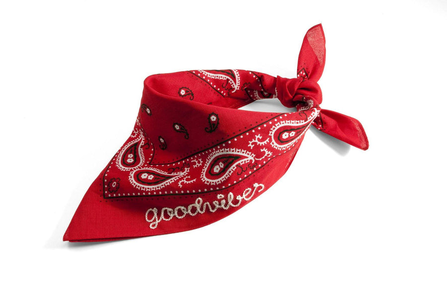 Bandana rouge foulard paisley (red)