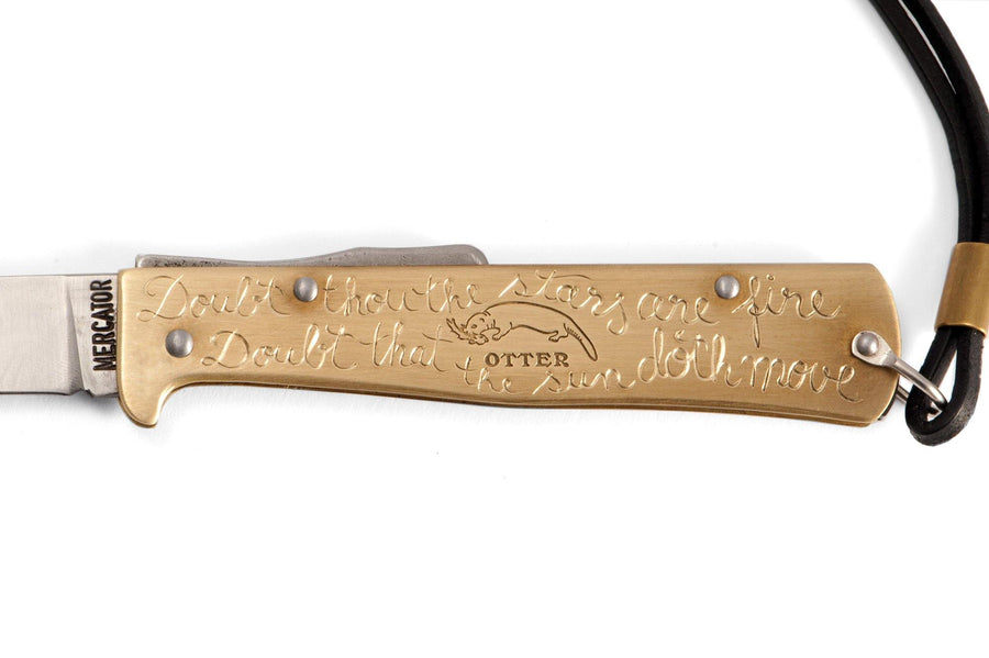 877 Workshop - Hand engraved Otter Mercator knife with a