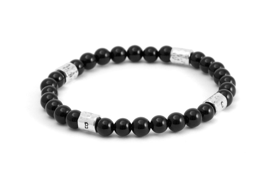 Black Onyx Beads Silver 925 Bracelet